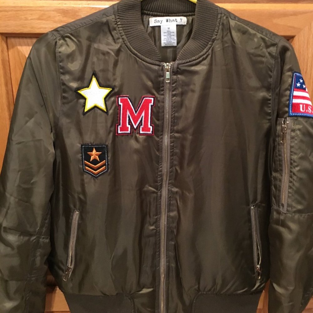 Say What Army Green Bomber Jacket